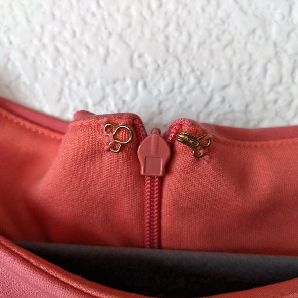 Coral Side Ruched Dress by Carmen Marc Valvo- Size M - Picture 5 of 6